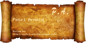 Petri Arnold névjegykártya