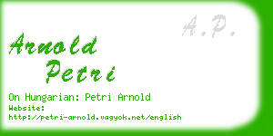 arnold petri business card